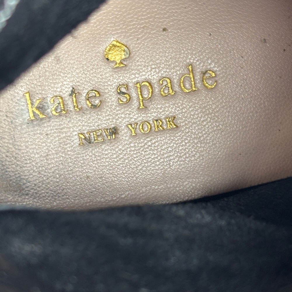 Kate Spade‎ Cute Betsie Black Fringe Suede Bootie Ankle Boot Gold Zipper 6 - Picture 6 of 7